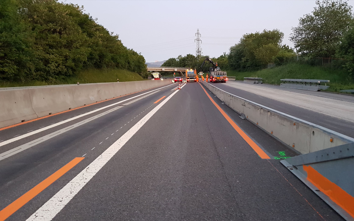 Citec Chantiers routiers Toboggan N12, Réfection de la voie lente, Genève