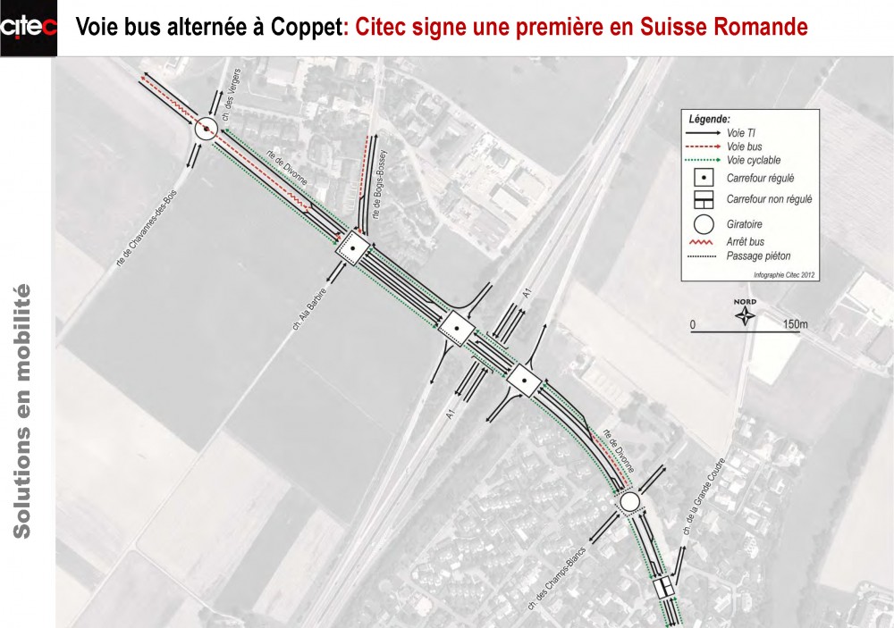 Citec signe une première à Coppet Voie bus alternéee 2015