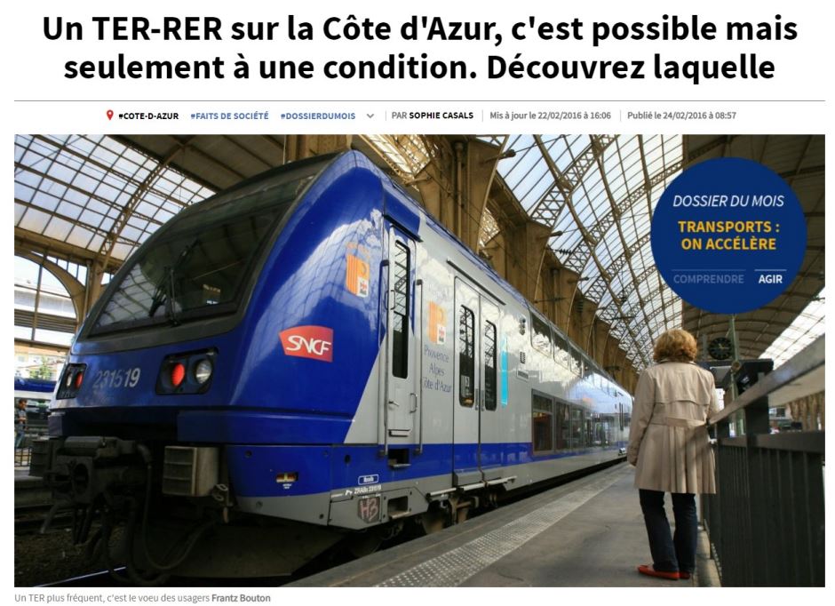 Un TER-RER sur la Côte d’Azur, c’est possible mais seulement à une