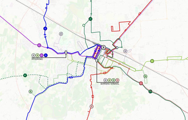 Integrazione tra le linee urbane e sub-urbane dopo la riorganizzazione. Crediti Citec