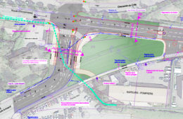 Plan des aménagements carrefour avenue Louis Armand - RD 1206. Crédits : Citec