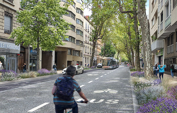 Citec-BHNS-PartDieu-7Chemins Le projet BHNS Part-Dieu - 7 Chemins, Avenue Félix Faure. Crédits : FOLIA Urbanisme Paysage Architecture