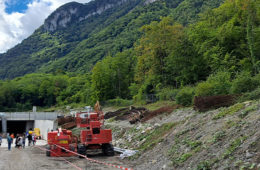 Le tunnel des Evouettes en percement. Crédits : Citec