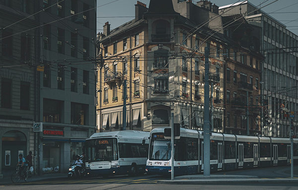 citec-modele-multimodal-transfrontalier-geneve Transports dans la ville de Genève. Crédits : Egor Myznik