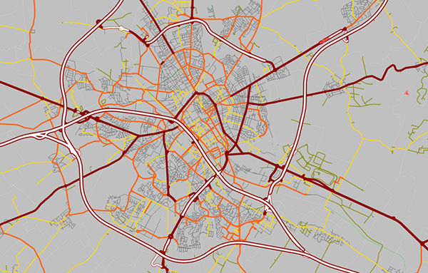 citec-modelisation-grand-reims Rete stradale del Grand Reims. Credito: Citec