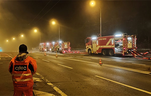 citec-exercice-vernier-service-incendie-secours-pompiers Exercice de formation aux citernes de Vernier. Crédit : Citec