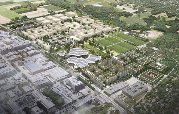 citec-grand-projet-cherpines-rolliet-genève-impact-plan-de-mobilité Vue aérienne, quartier du Rolliet-Cherpines. Crédit : Filippo Bolognese Images