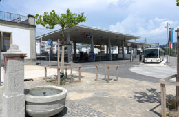 Le pôle de la gare de Möriken-Wildegg. Crédit : Citec