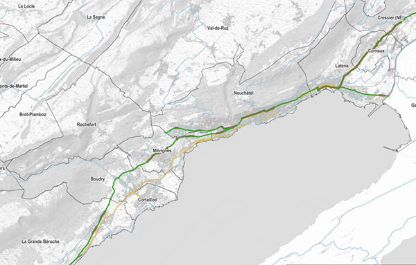 Voie verte La Littorale, région de Neuchâtel. Crédit : Citec