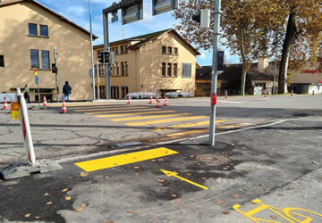 Mise en service du carrefour de l’avenue de Grandson, Yverdon-les-Bains. Crédit : Citec