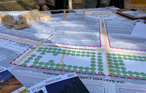 Rencontre publique "Progettiamo Largo Palermo e i Giardini Alimonda". Crédit : Citec