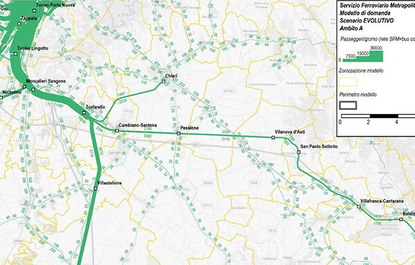 Modello Multimodale di Torino gara SFM, scenario evolutivo. Crediti: Citec